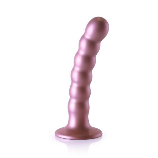 Beaded Silicone G-Spot Dildo 13 cm Metallic
