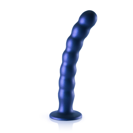 Beaded Silicone G-Spot Dildo 20.5 cm Metallic