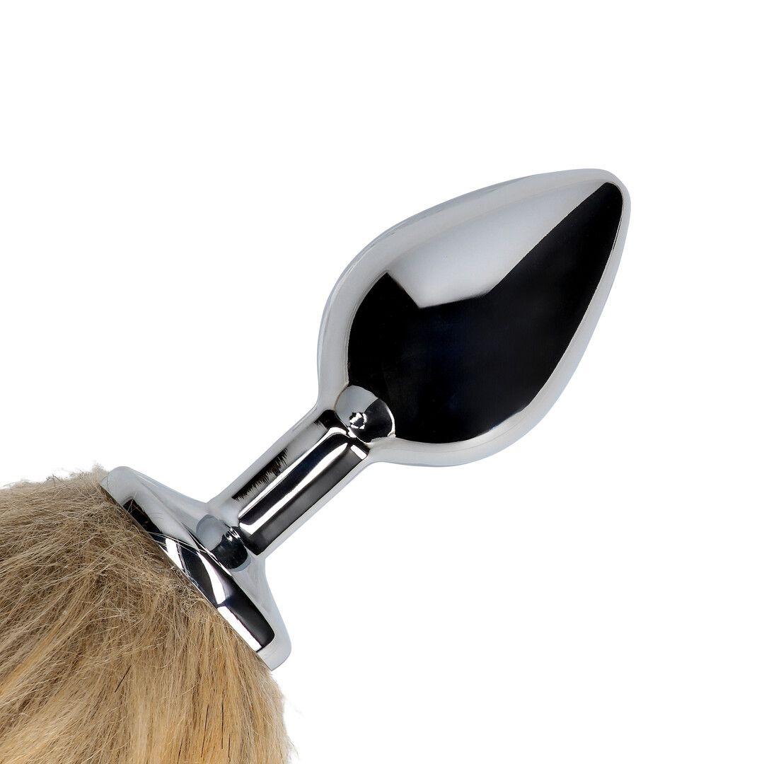 Fox Tail with Metal Butt Plug Brown