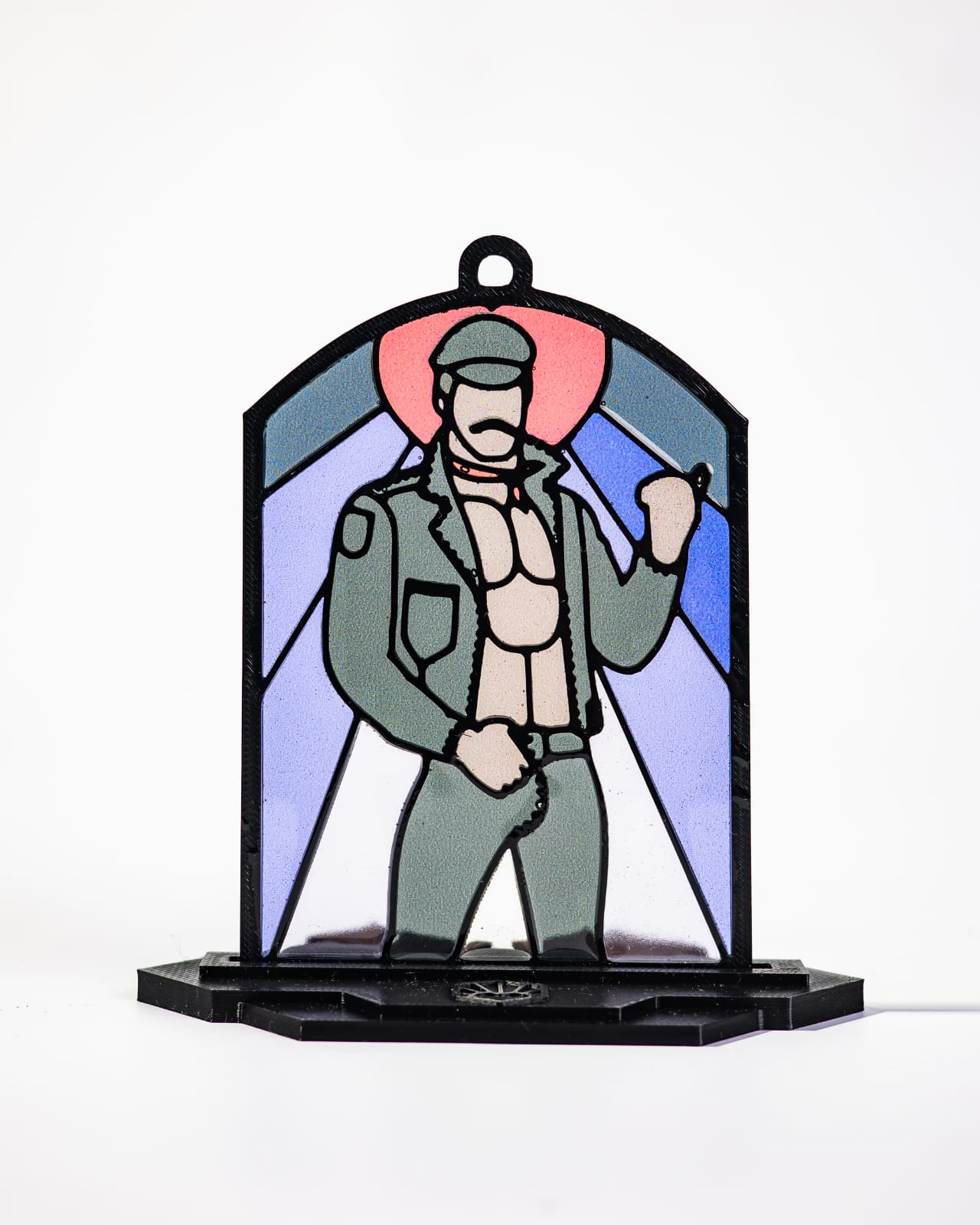 "Leather Daddy" Kinky Stained Glass Style Resin Art
