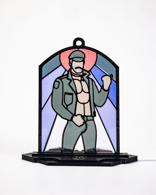 "Leather Daddy" Kinky Stained Glass Style Resin Art