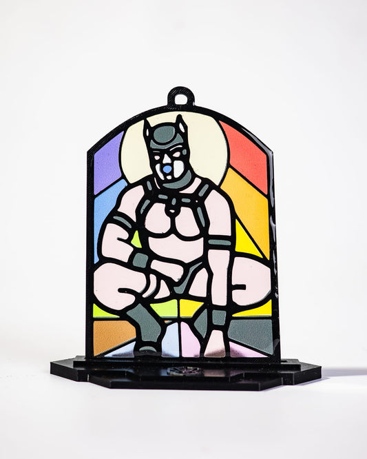 "Puppy Rainbow” Kinky Stained Glass Style Resin Art