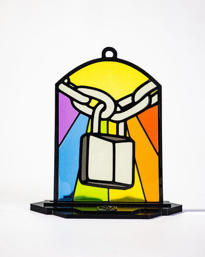 "Collared” Kinky Stained Glass Style Resin Art