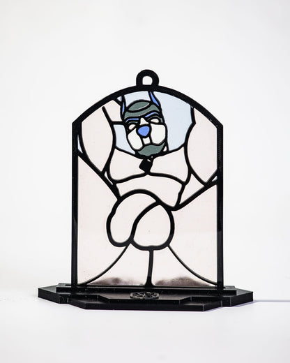 "Relaxed Puppy” Kinky Stained Glass Style Resin Art