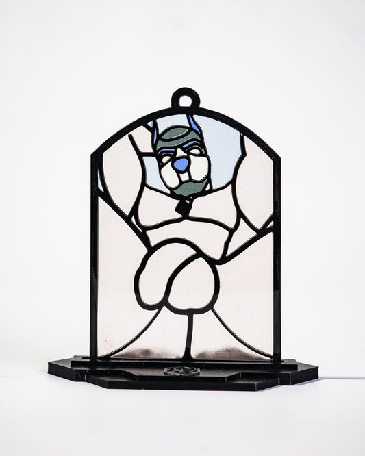 "Relaxed Puppy” Kinky Stained Glass Style Resin Art