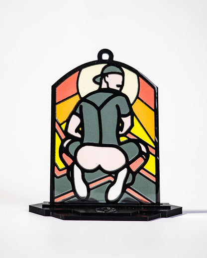 "Rubber Butt" Kinky Stained Glass Style Resin Art