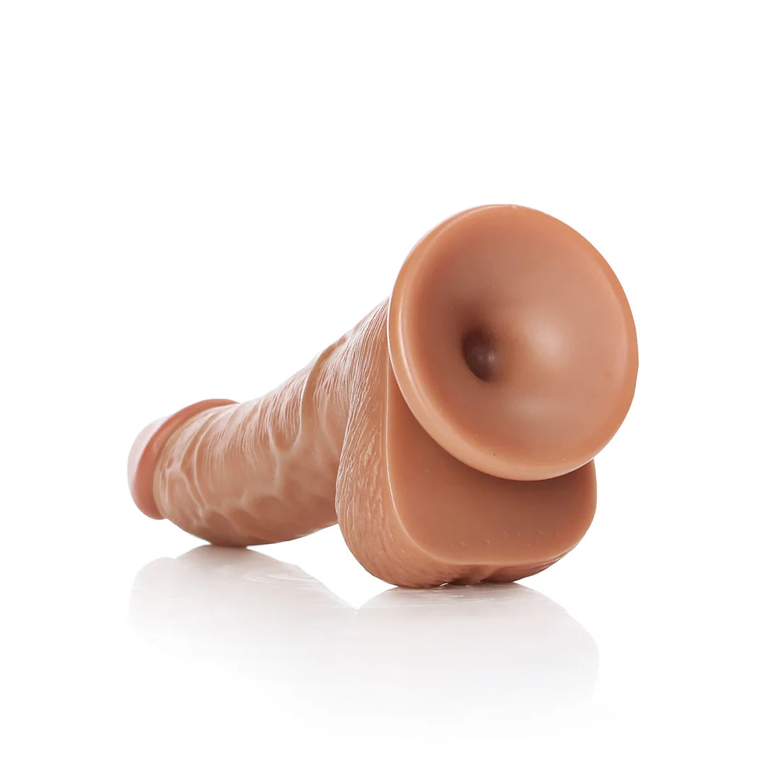 Curved Realistic Dildo with Balls and Suction Cup 15.5 cm