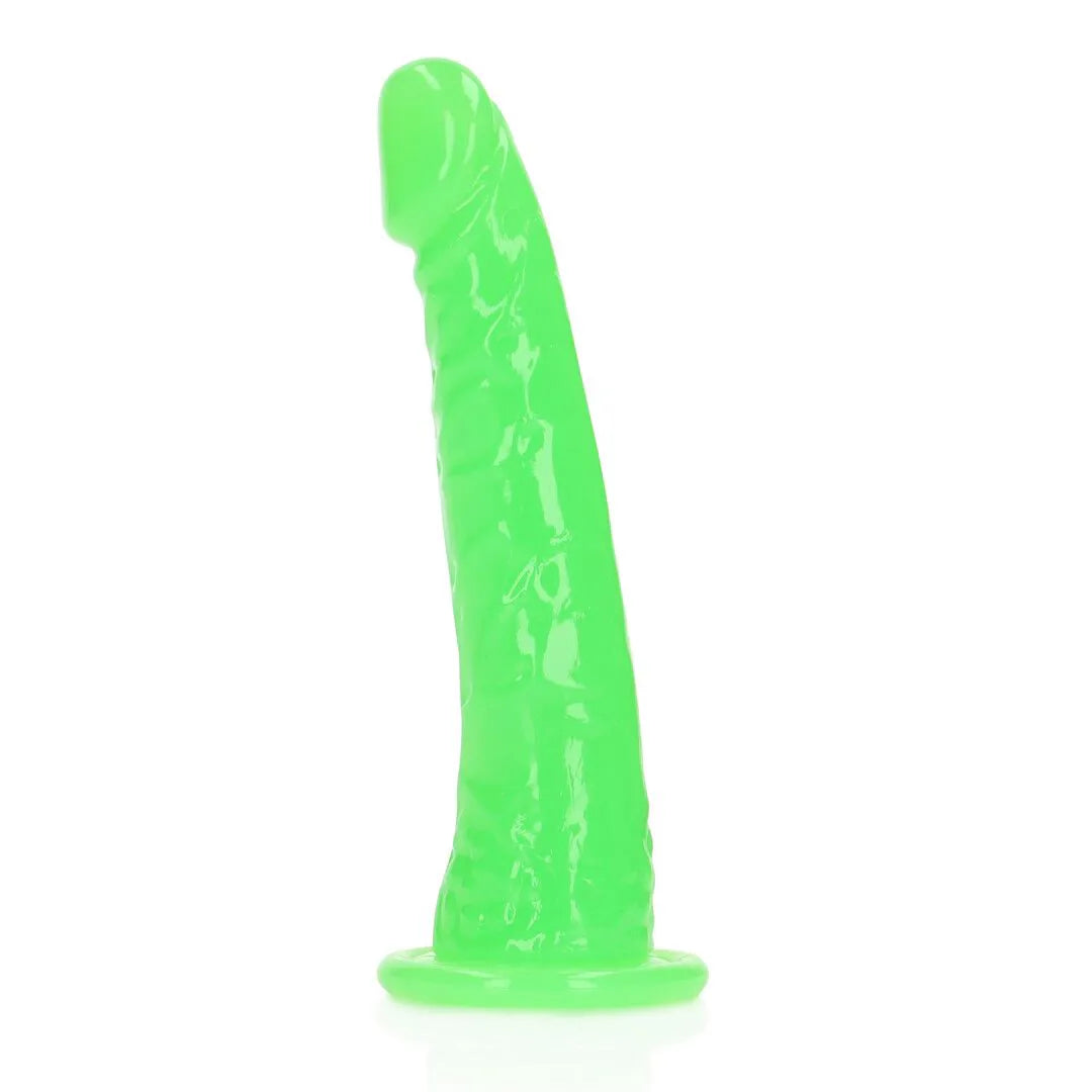 Glow-in-the-Dark Slim Realistic Dildo with Suction Cup  15,5 cm
