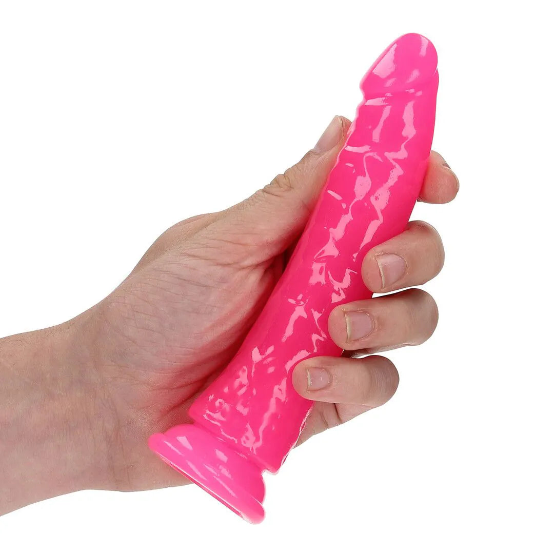 Glow-in-the-Dark Slim Realistic Dildo with Suction Cup  15,5 cm