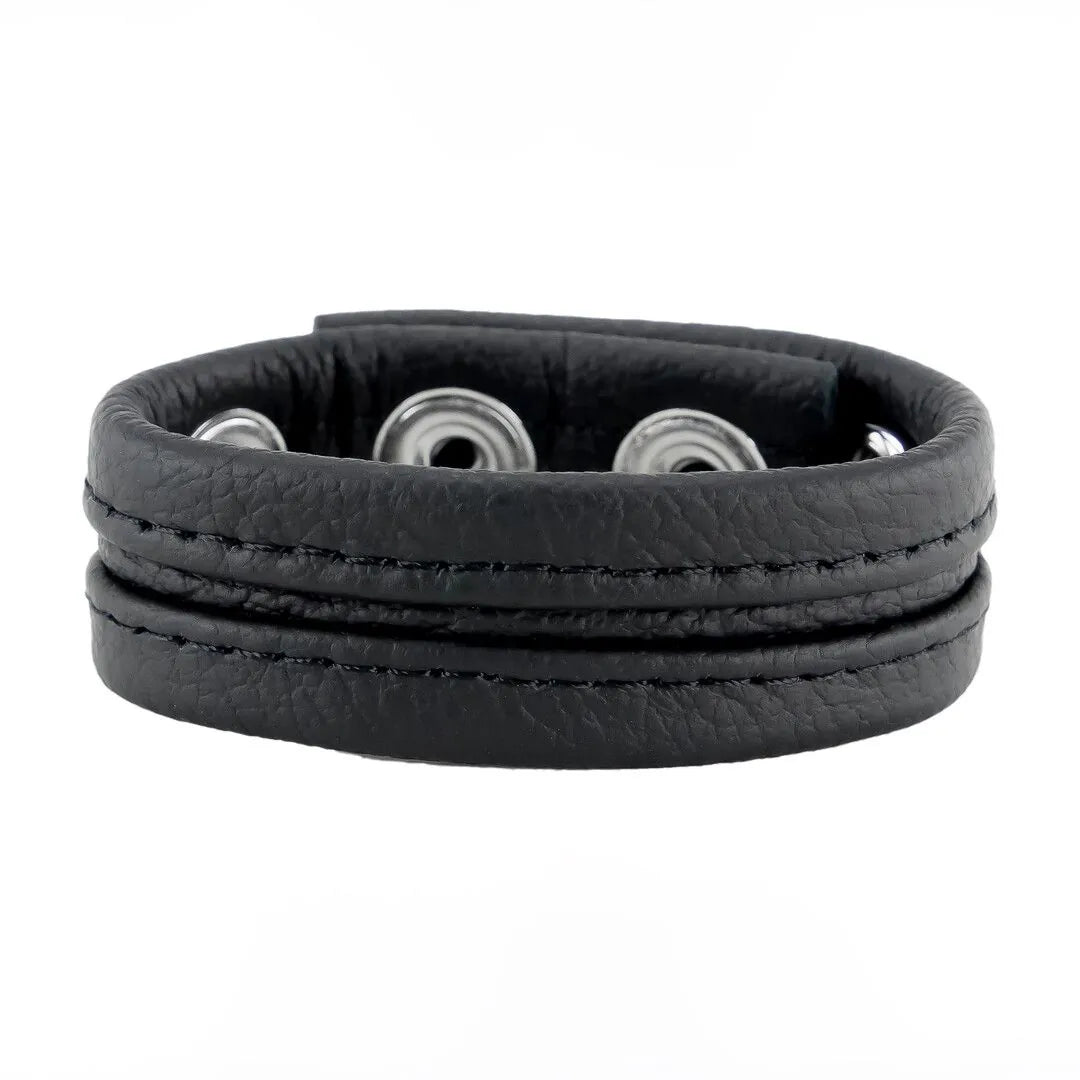 Adjustable Leather Cockring Black