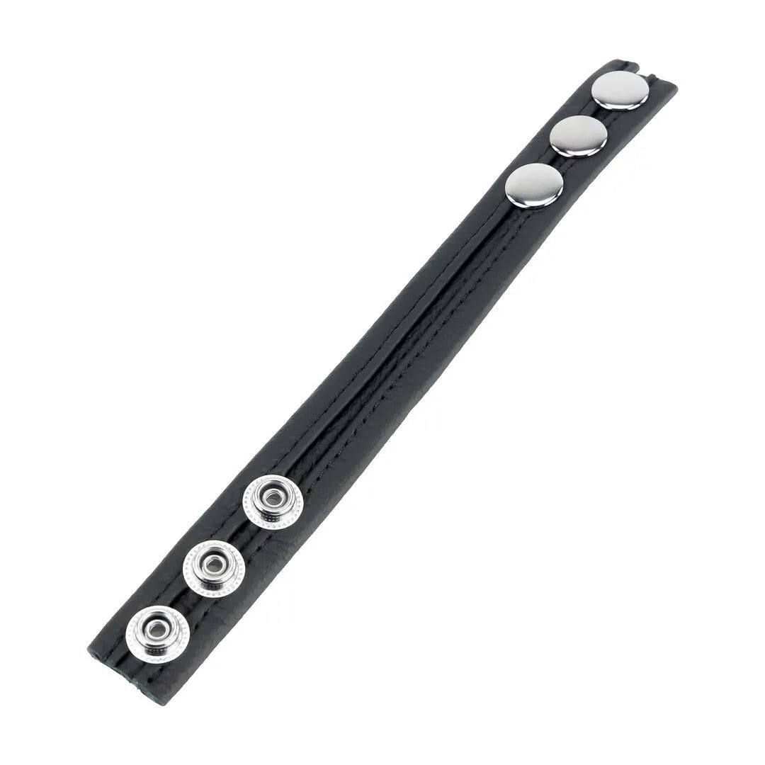 Adjustable Leather Cockring Black