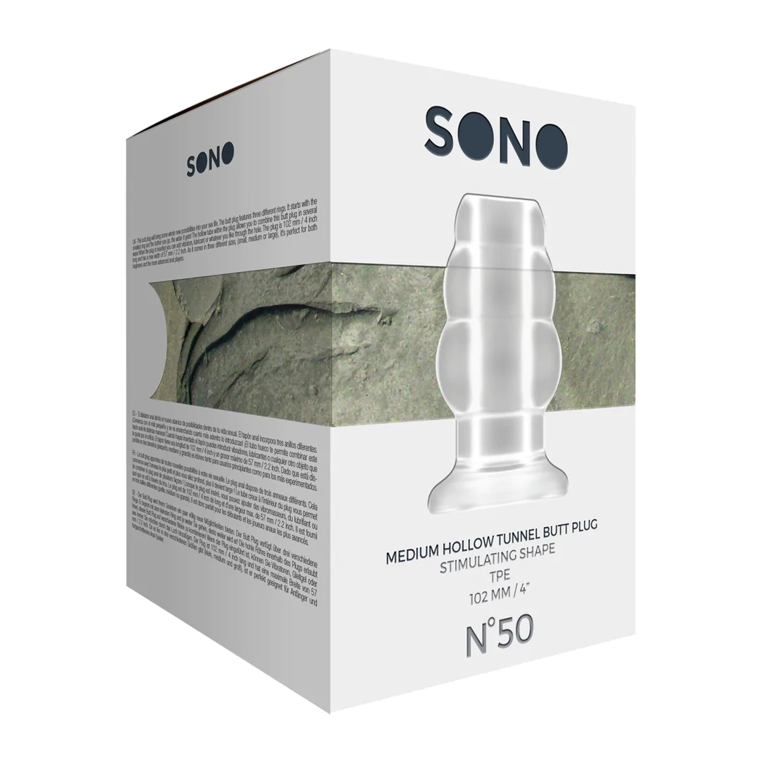 SONO No.50 Hollow Tunnel Butt Plug Medium Clear