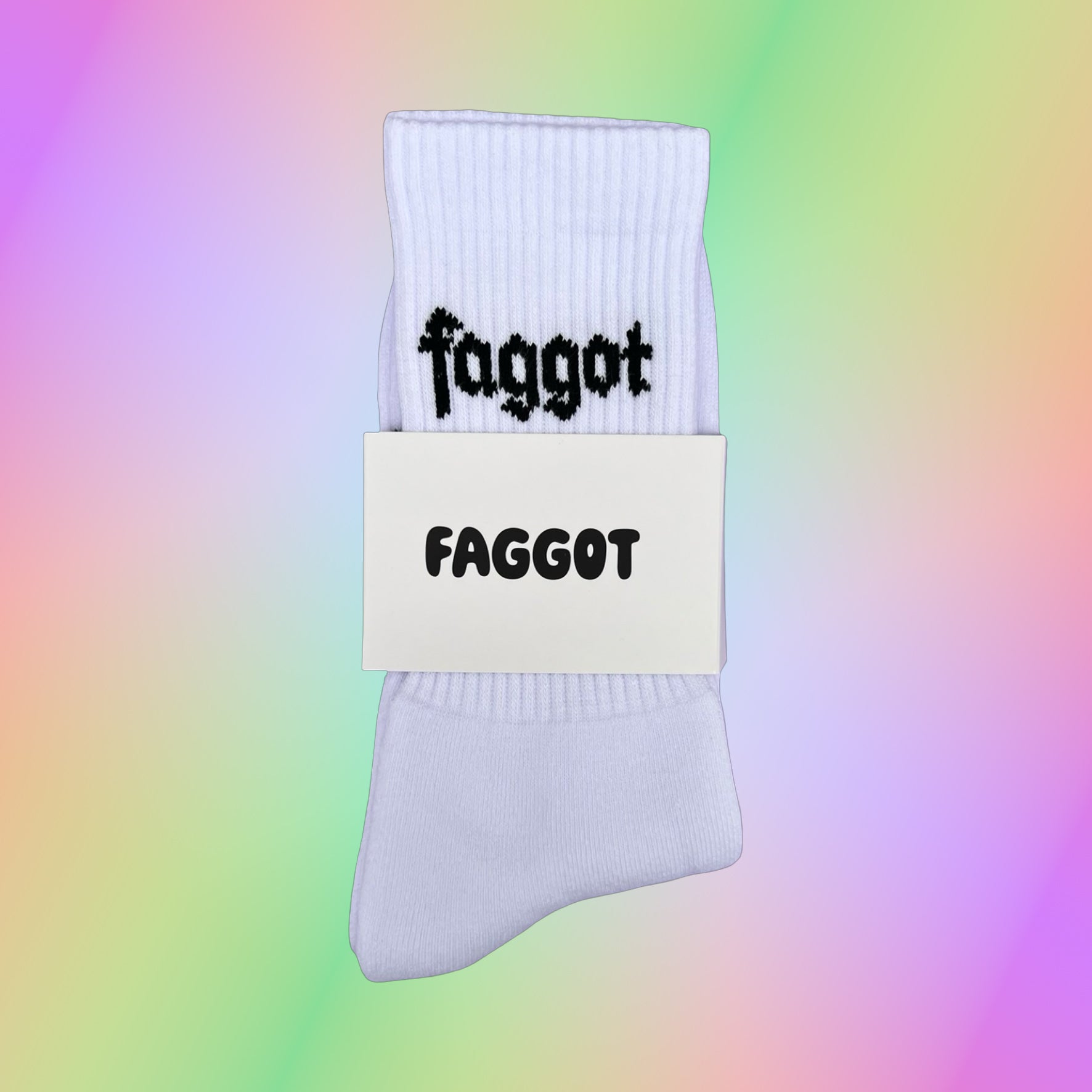 FAGGOT Socks - White / Black