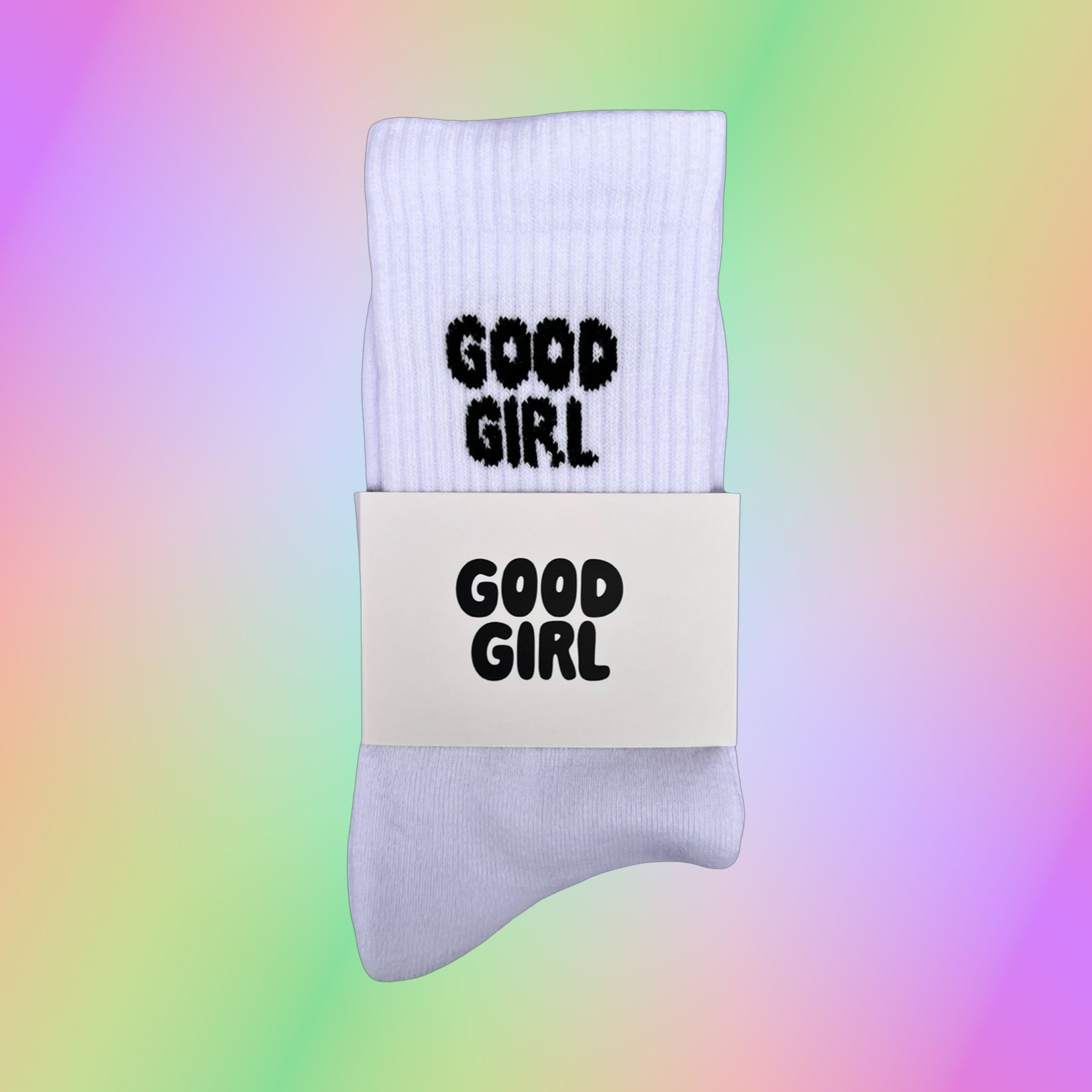 GOOD GIRL Socks - White / Black