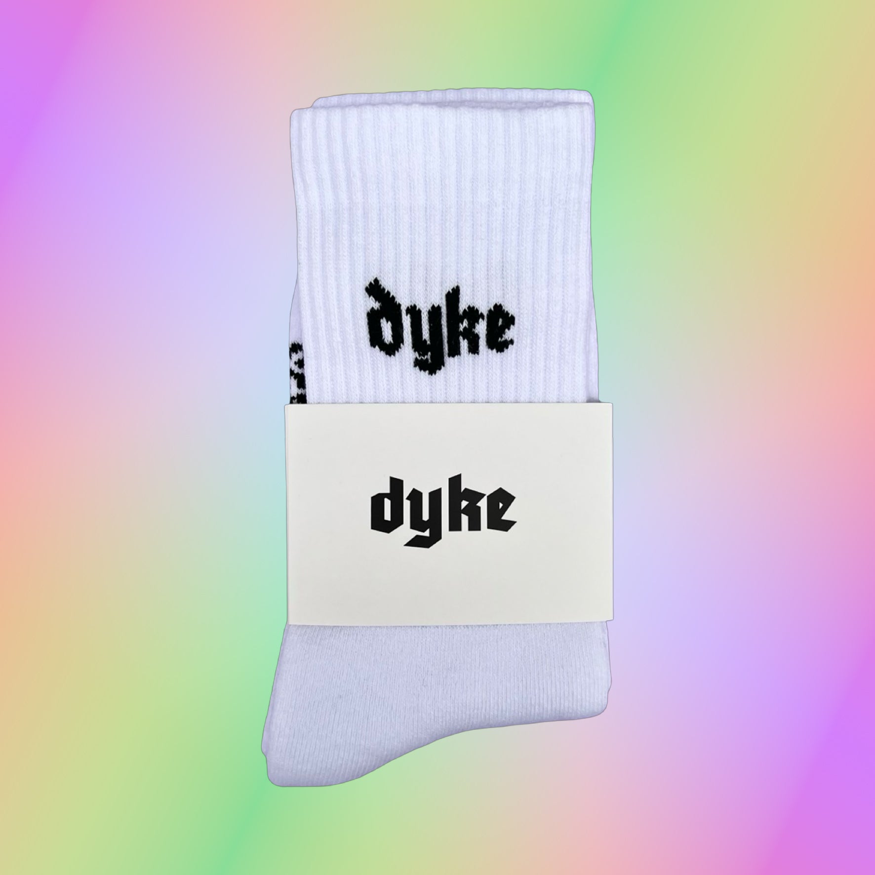 DYKE Socks - White / Black