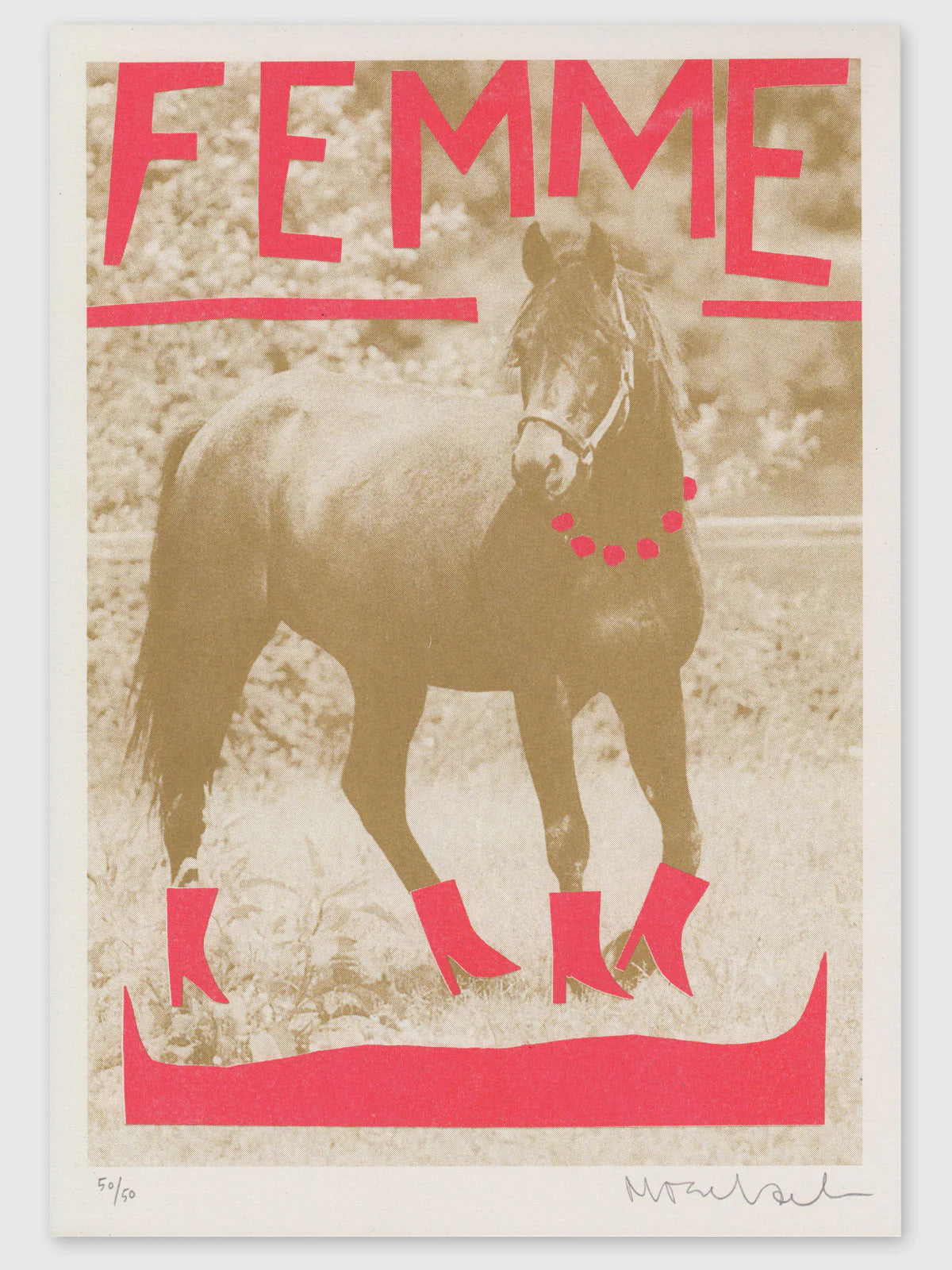 Femme Red - Riso print by Stef Mosebach