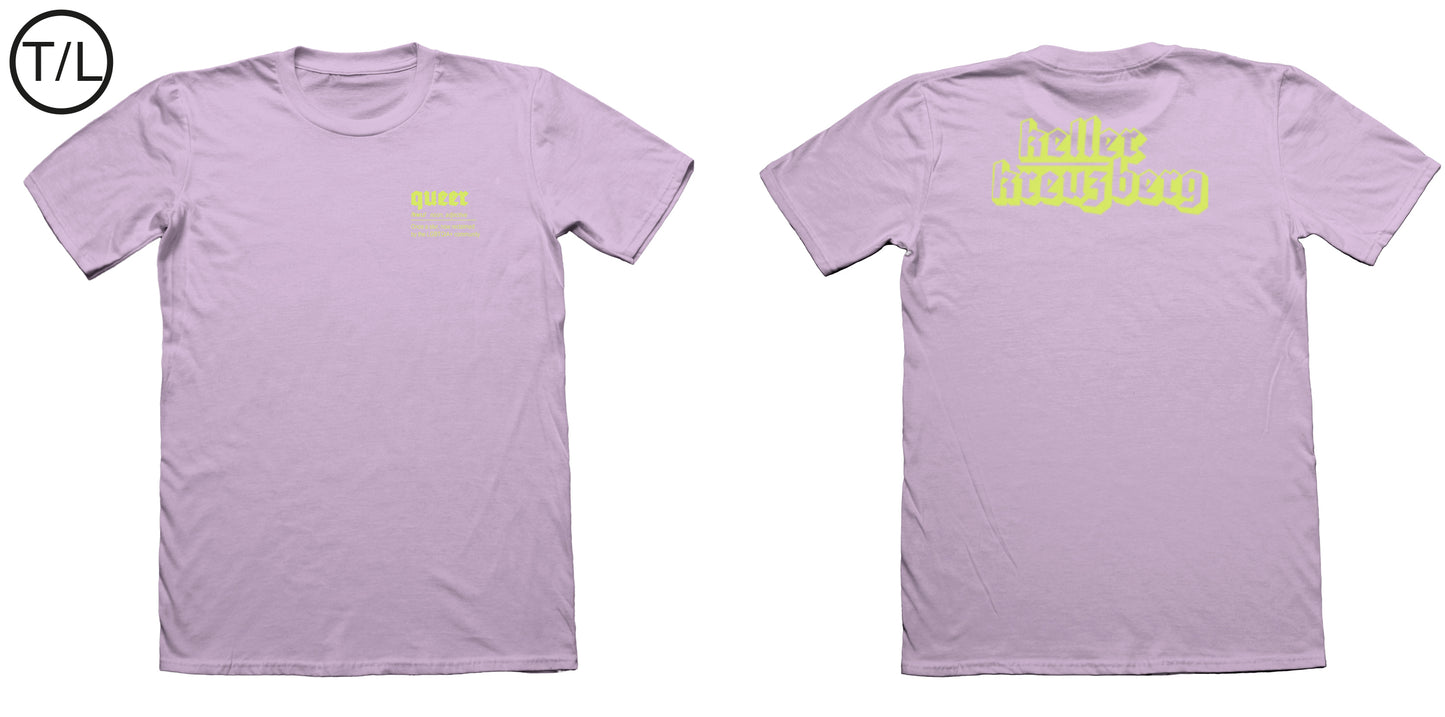 QUEER Keller Kreuzberg T-shirt lilac/lime (Wide CUT)