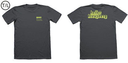 QUEER Keller Kreuzberg T-shirt black/lime (Wide CUT)