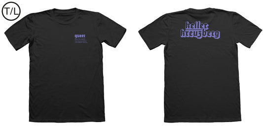 QUEER Keller Kreuzberg T-shirt black/lilac (Wide CUT)