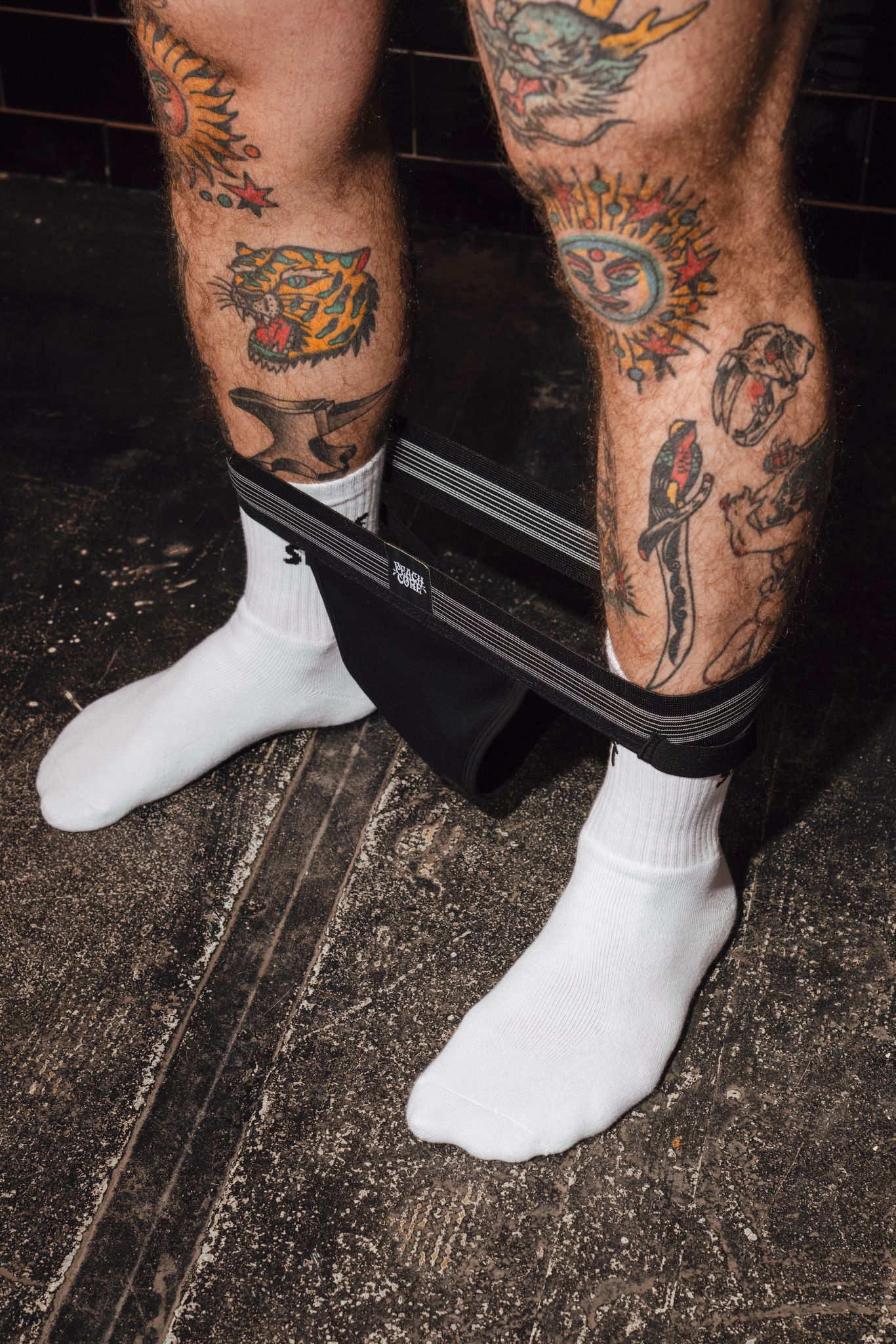 PEACH CORE - Flat Front Jockstrap - Black
