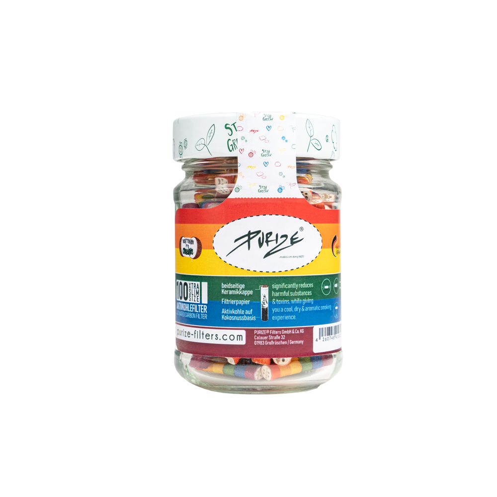 PURIZE® Glas of 100 XTRA Slim Size RAINBOW