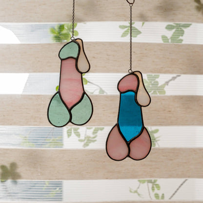 Stained Glass Penis Drip - Blue & Pink
