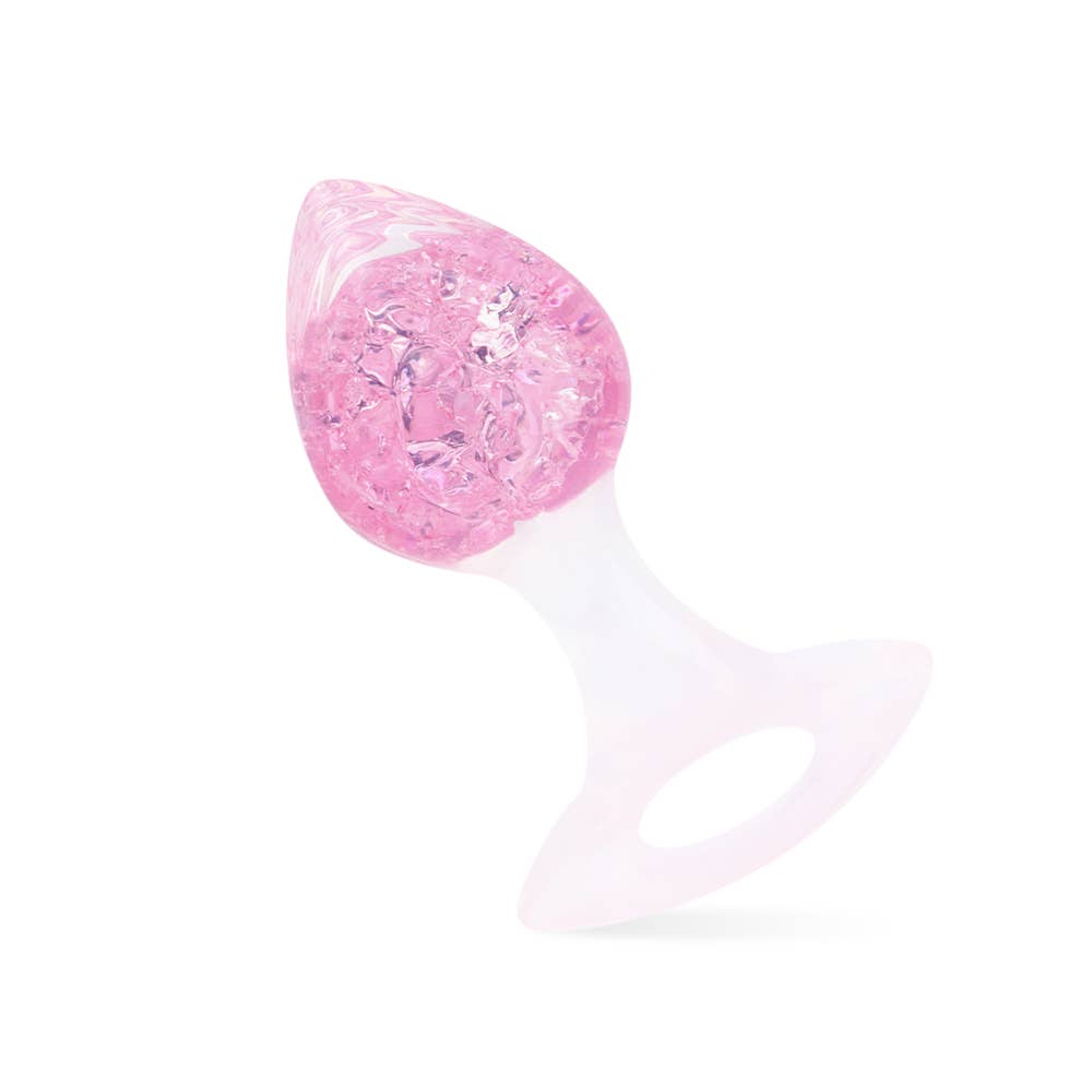 Heart-shaped Crystal Anal Plug - Pink: M: 3.9cm