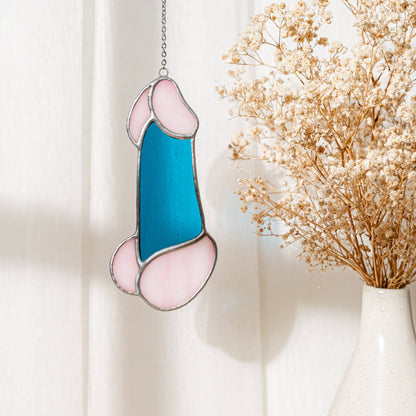 Stained Glass Penis - Blue & Pink