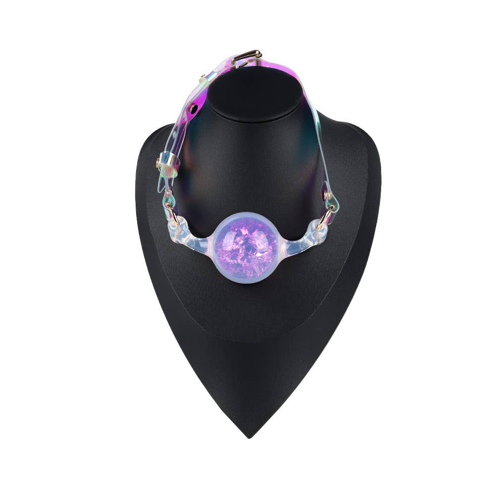 Crystal Ball Gag - Purple: L: 5 cm ball