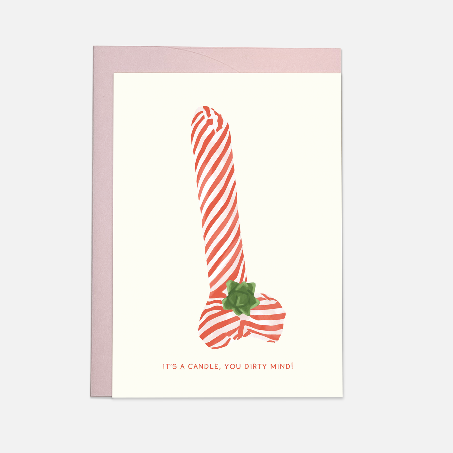 Christmas candle - greeting card: Double folded