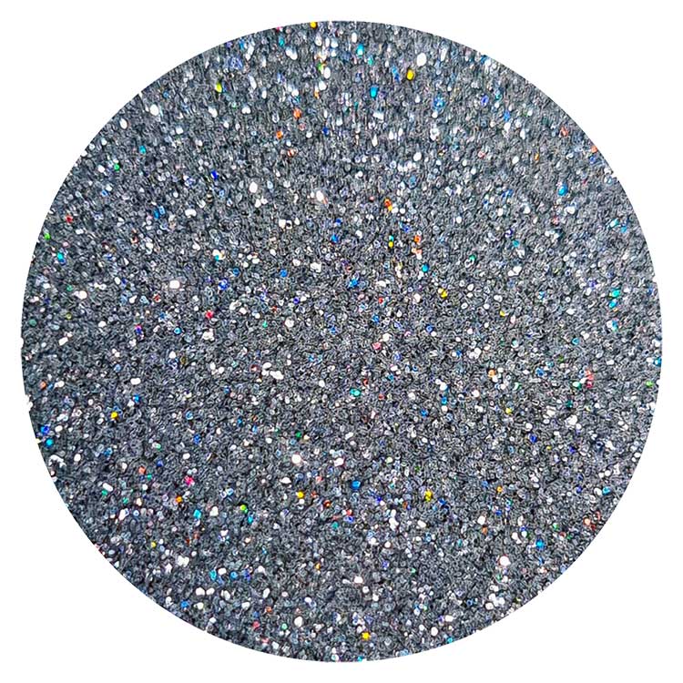Fine silver holo glitter