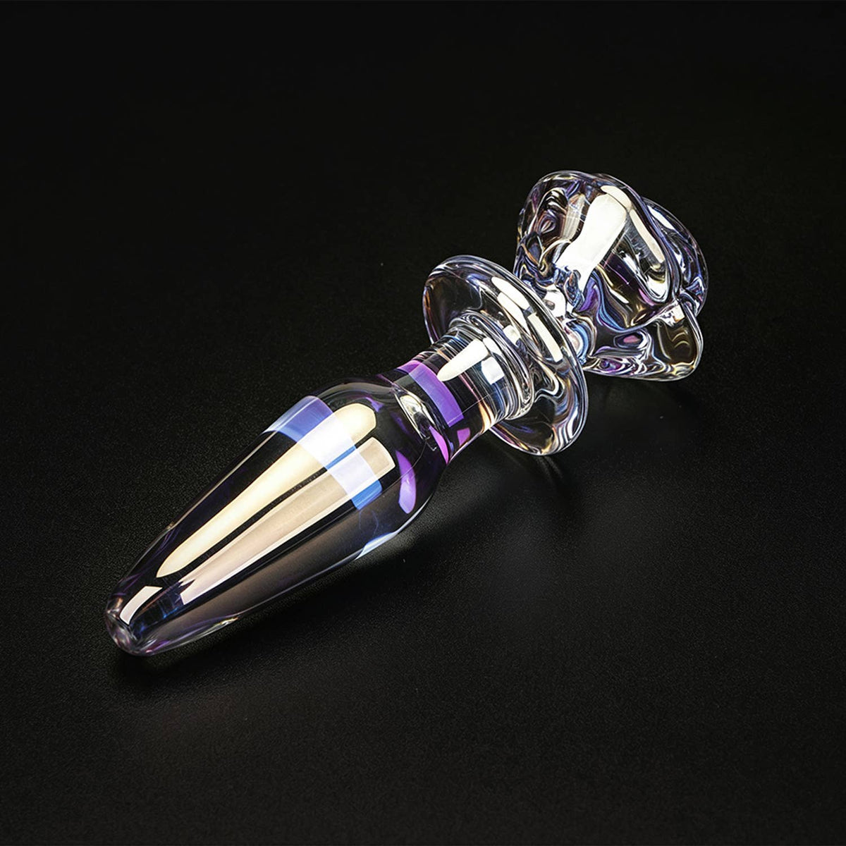 Liebe Seele Chroma Iridescent Sensual Glass Anal Butt Plug - Classic rose
