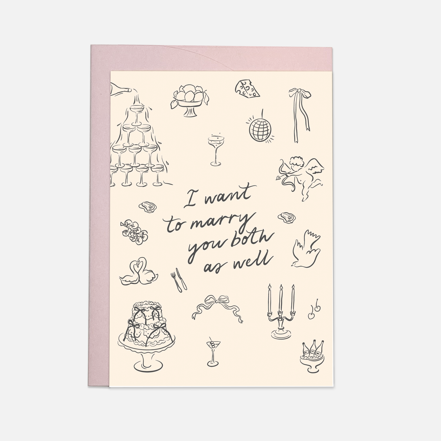 Marry you both - wedding greeting card: Double folded
