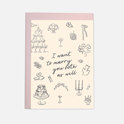 Marry you both - wedding greeting card: Double folded