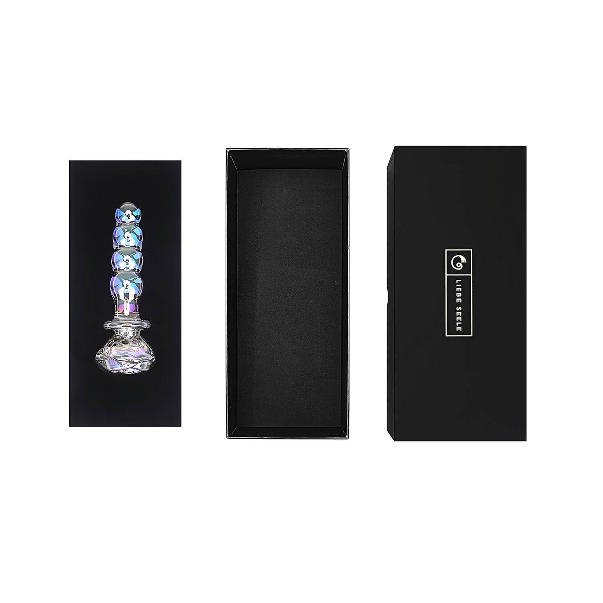 Liebe Seele Chroma Iridescent Sensual Glass Anal Butt Plug - Rose beads chroma