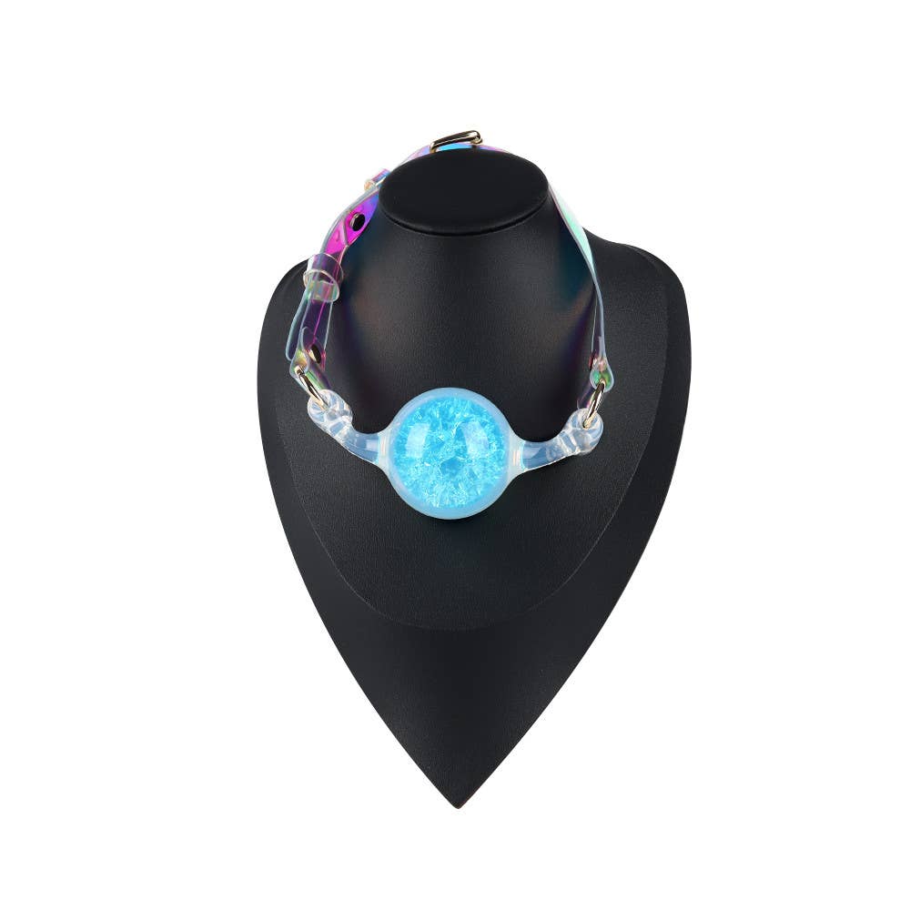 Crystal Ball Gag - Blue: S: 4 cm ball