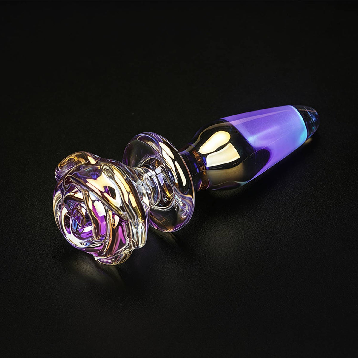 Liebe Seele Chroma Iridescent Sensual Glass Anal Butt Plug - Classic rose