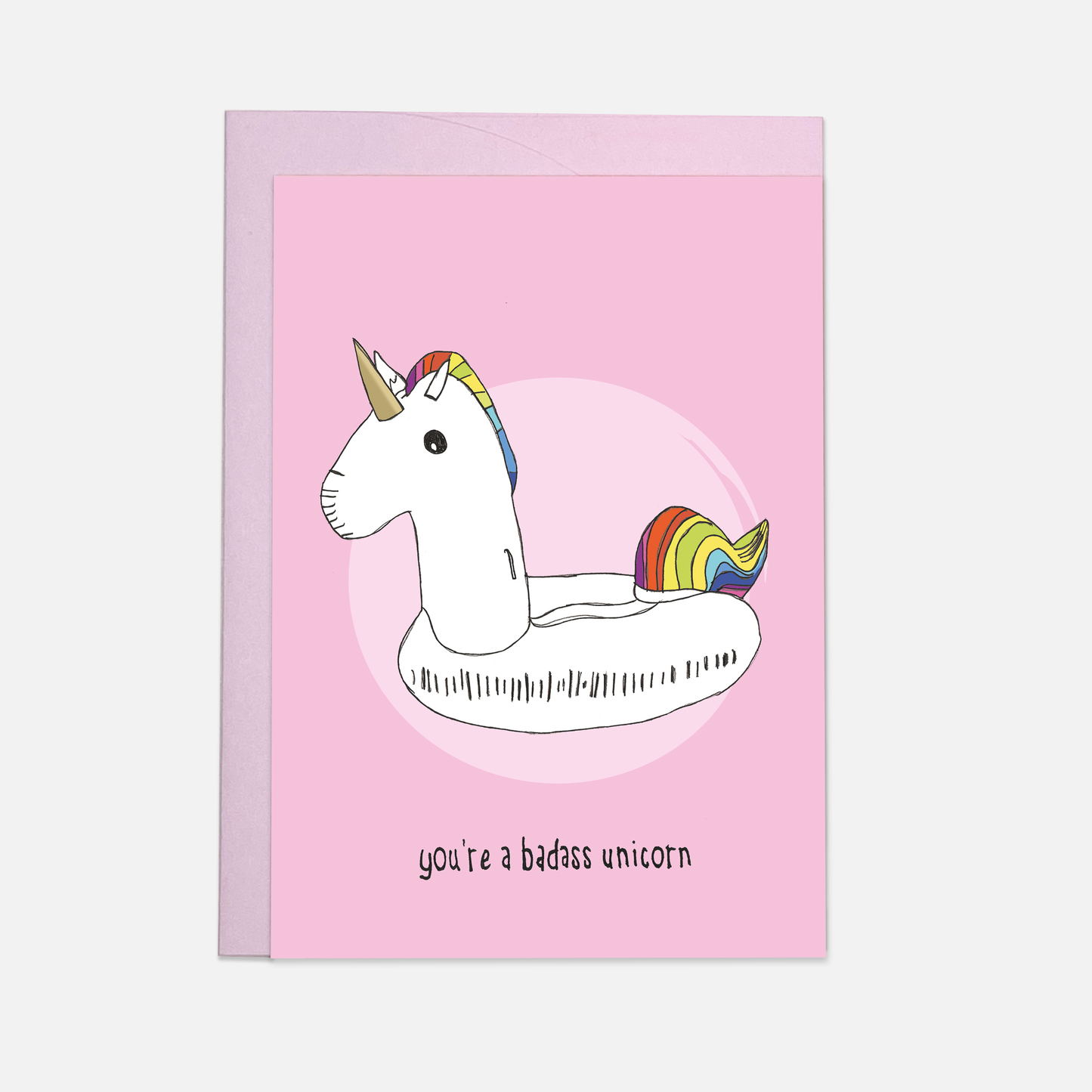 Badass unicorn greeting card: Double