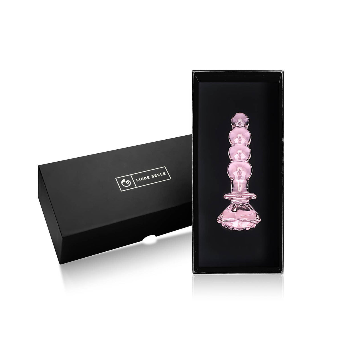 Liebe Seele Chroma Iridescent Sensual Glass Anal Butt Plug - Rose beads pink