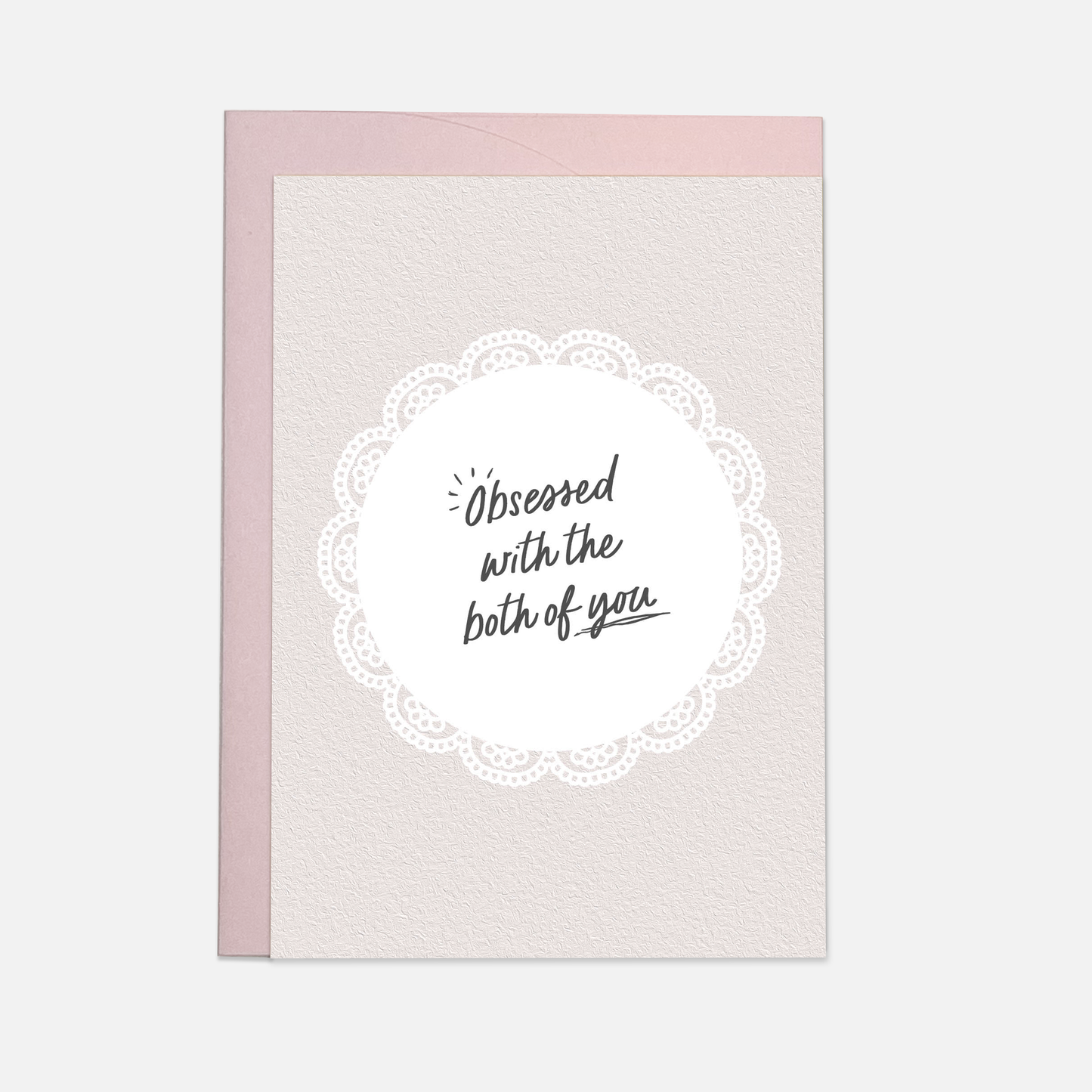 Obsessed with you both - wedding greeting card: Double folded