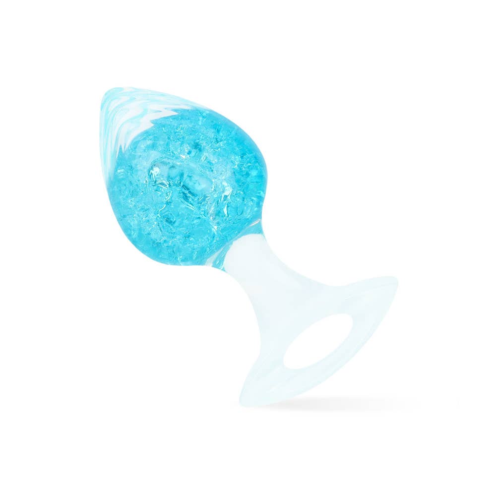 Heart-shaped Crystal Anal Plug - Blue: S: 3.2cm