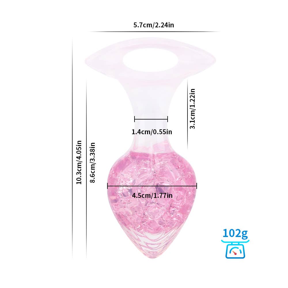 Heart-shaped Crystal Anal Plug - Pink: L: 4.5cm