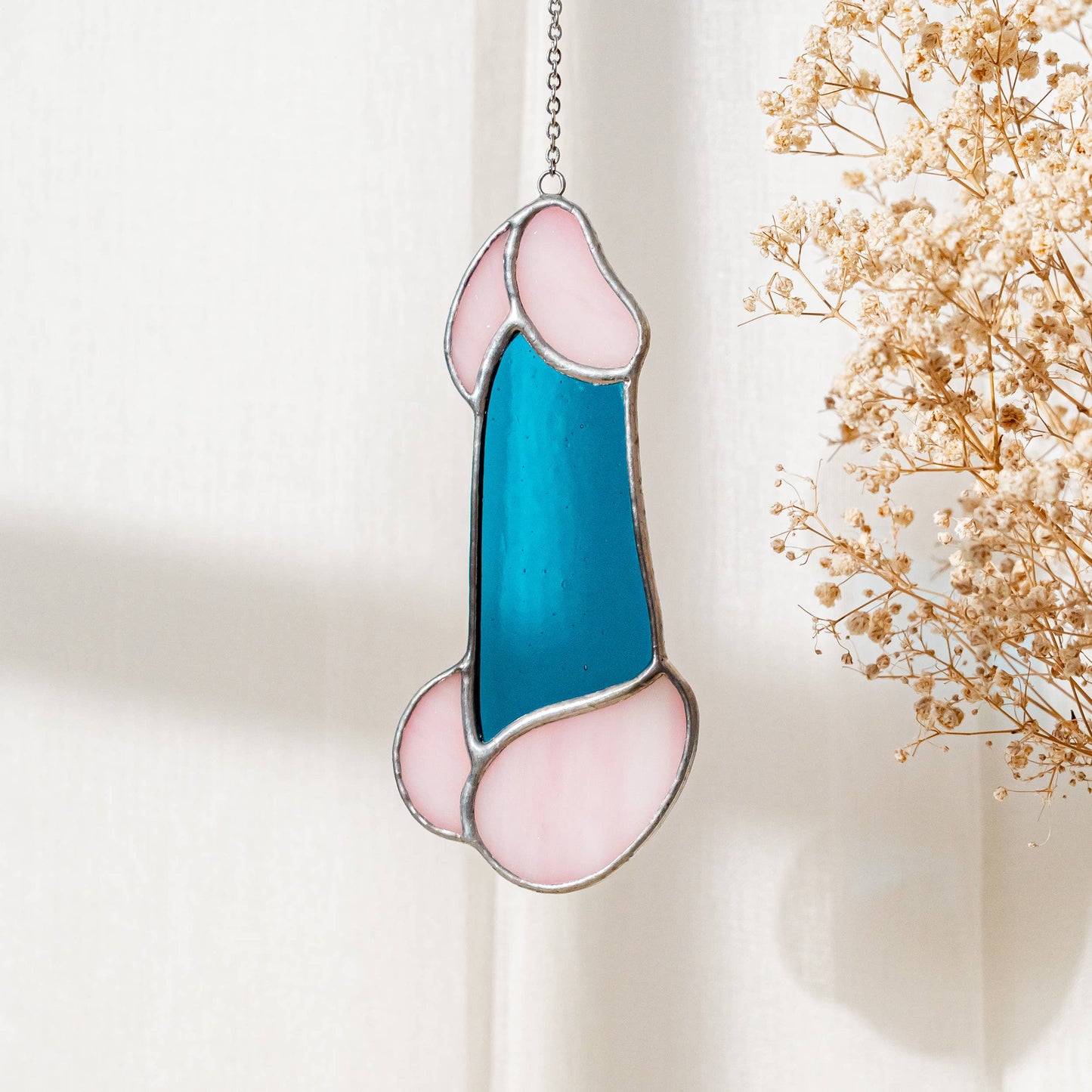 Stained Glass Penis - Blue & Pink