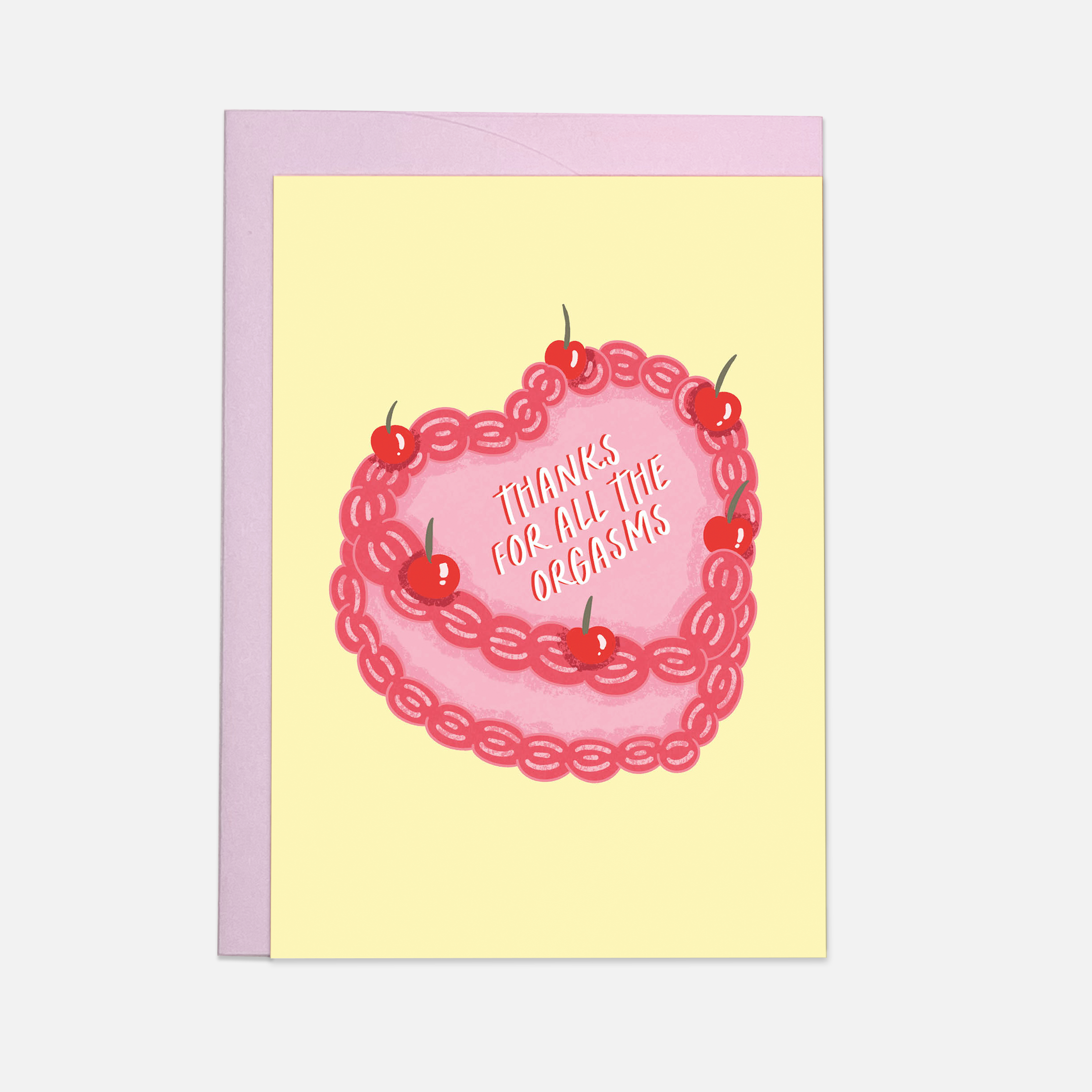 Orgasms cake greeting card: Double