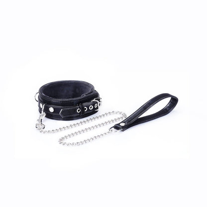 Metallic Shade Vegan Collar with Leash