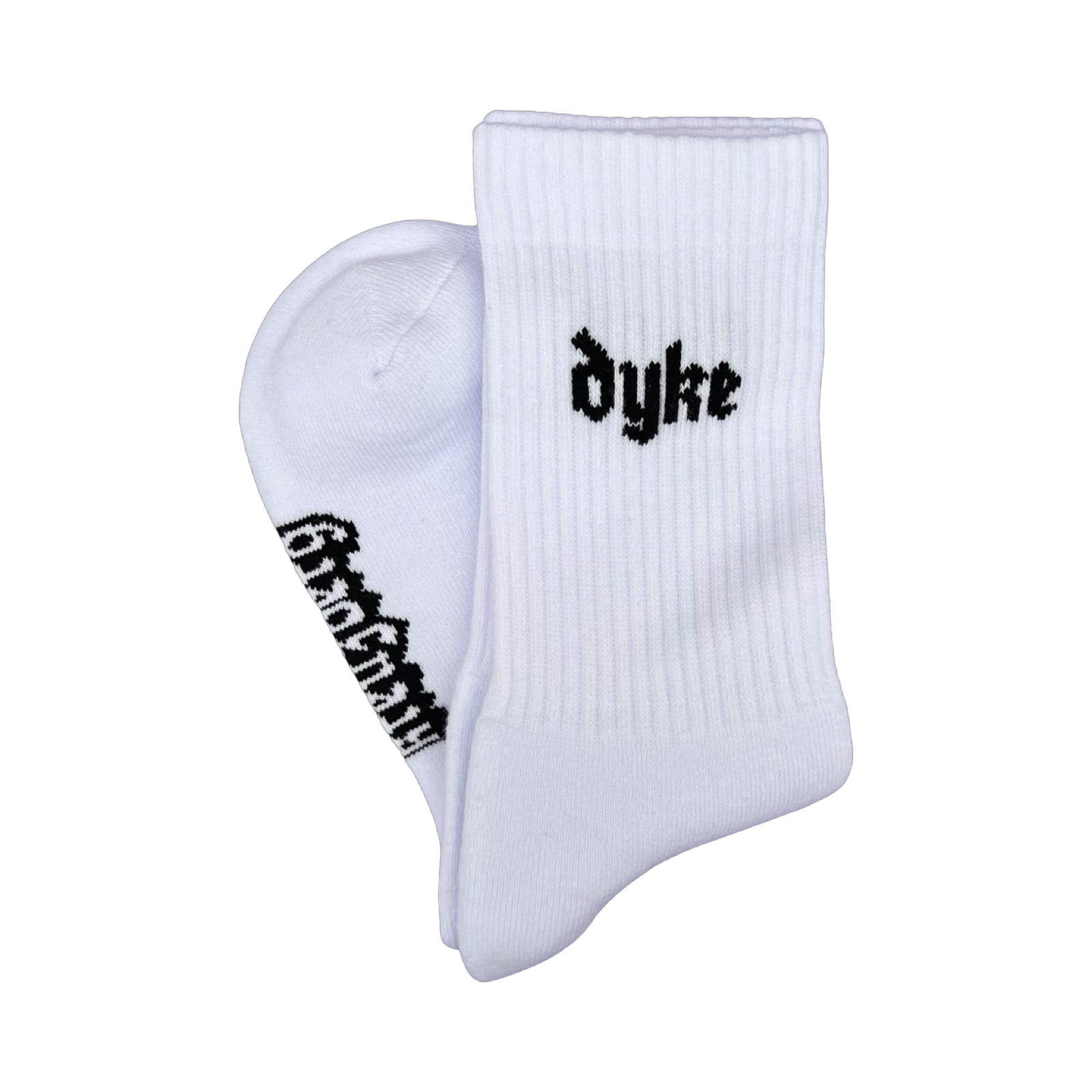 DYKE Socks - White / Black