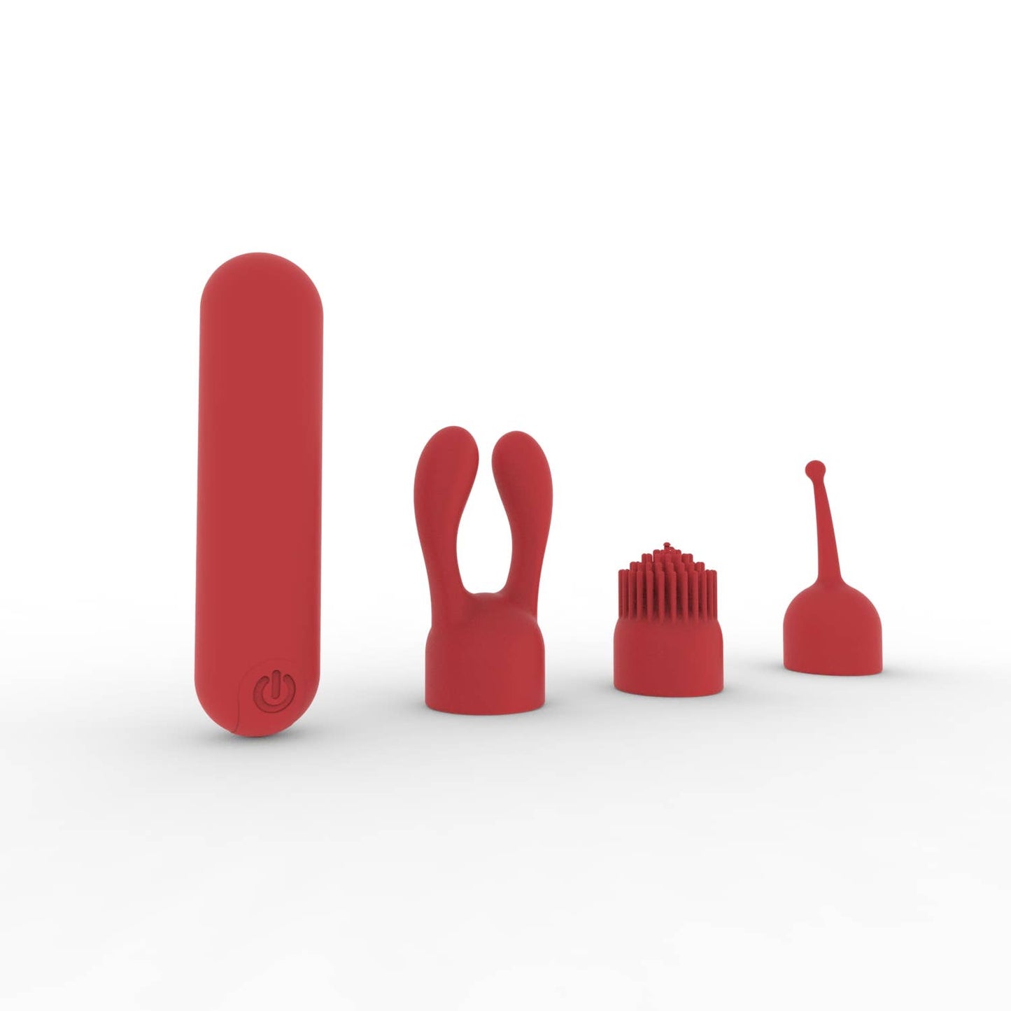 Dynamic Rainbow Silicone Bullet Vibrator - Red