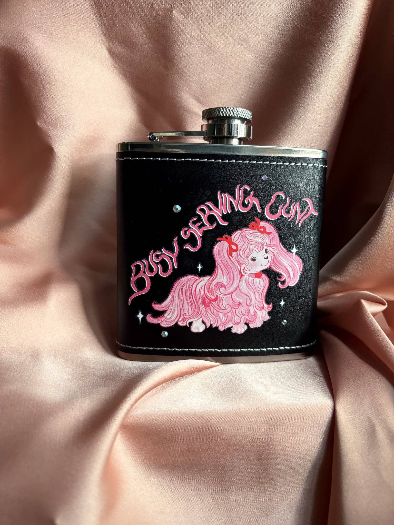 Busy serving c*nt hipflask: Black