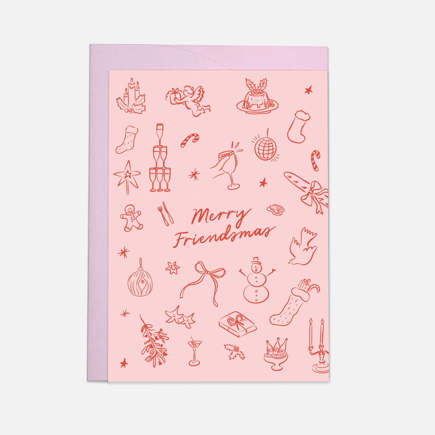 Merry Friendsmas - Greeting Card (Copy): Double folded