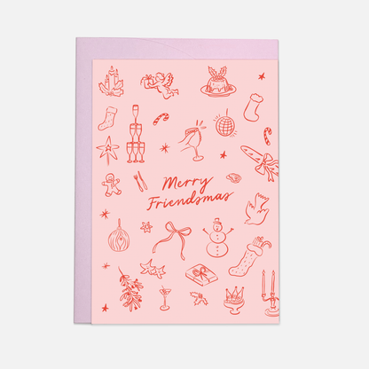 Merry Friendsmas - Greeting Card (Copy): Double folded